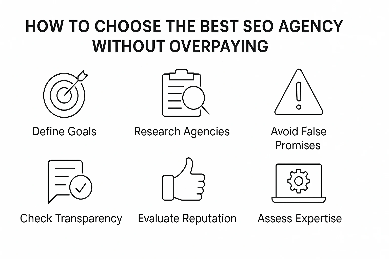 Steps to choose the right SEO agency without overpaying infographic