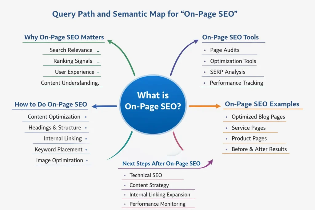 query path is the element i on page semantic seo where user create different queries to satisfy his intent